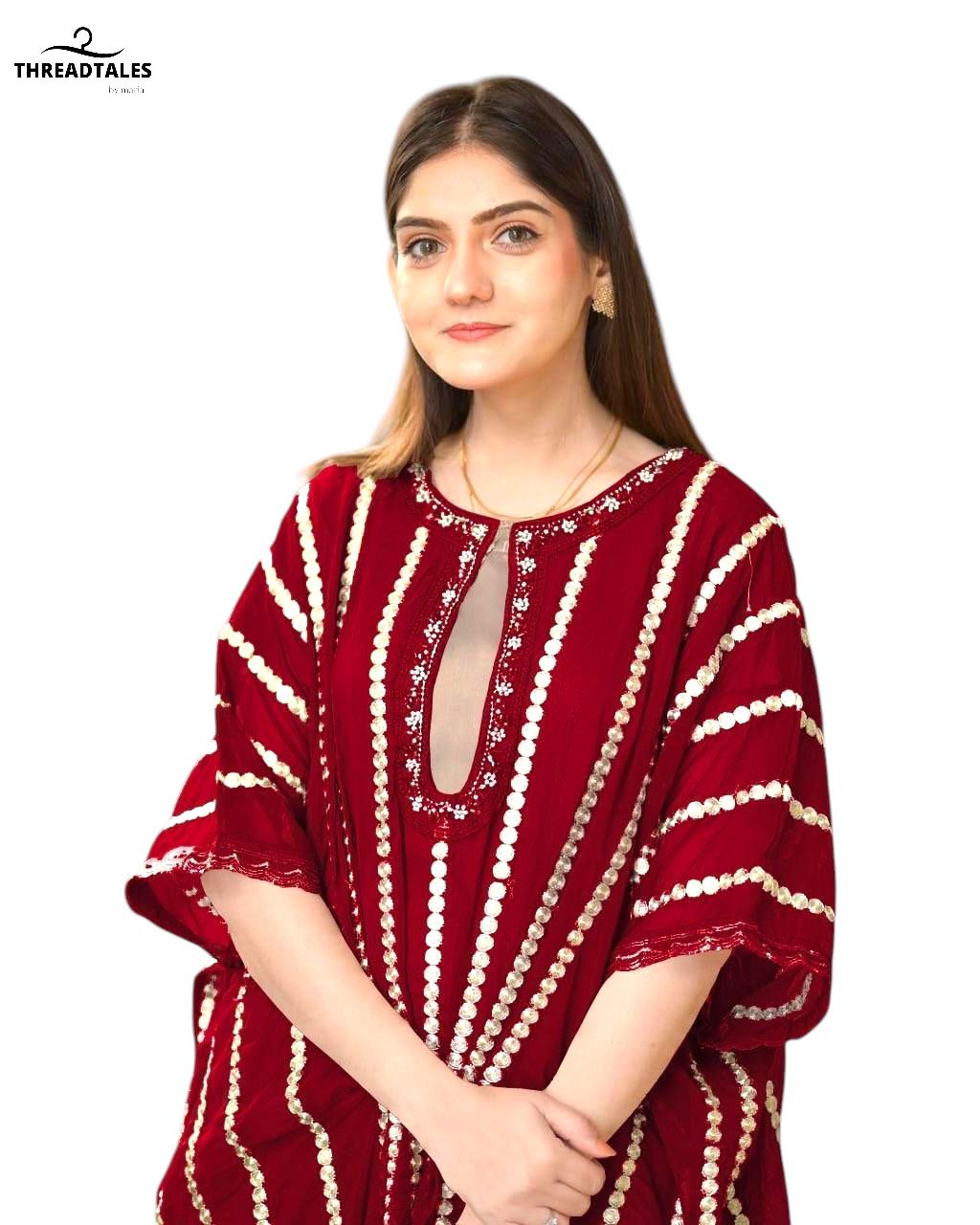 Embroided Kaftan - 4 Pcs